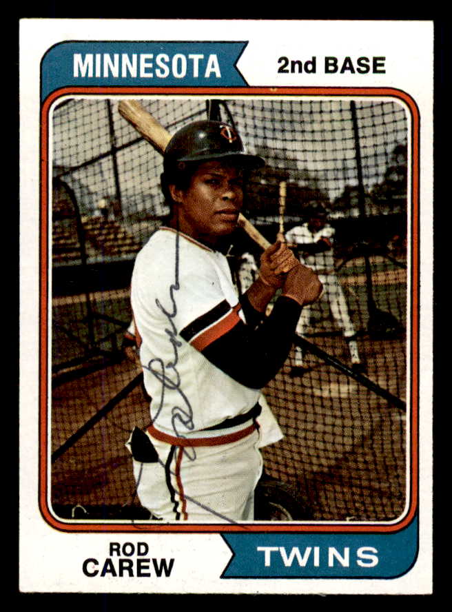 1974 Topps #050 Rod Carew Twins Signed Autographed