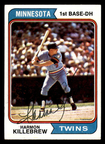 1974 Topps #400 Harmon Killebrew Twins Signed Autographed