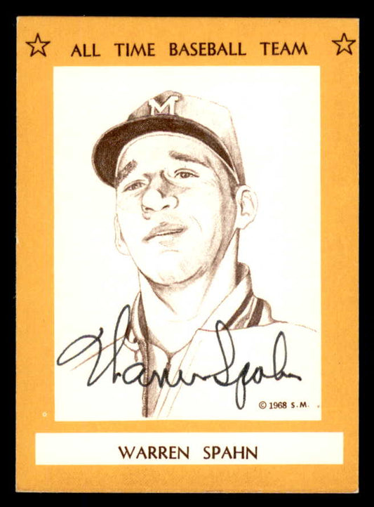 1968 Sports Memorabilia #004 Warren Spahn Signed Autographed