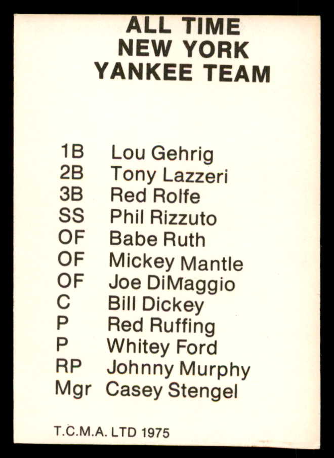 1975 TCMA Phil Rizzuto Yankees Signed Autographed
