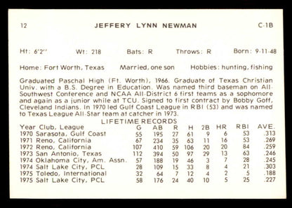 1976 Cramer #012 Jeff Newman Tucson Signed Autographed