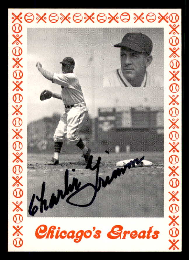 1976 Chicago Greats Charlie Grimm Cubs Signed Autographed