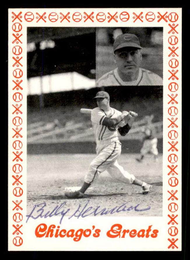 1976 Chicago Greats Billy Herman Cubs Signed Autographed
