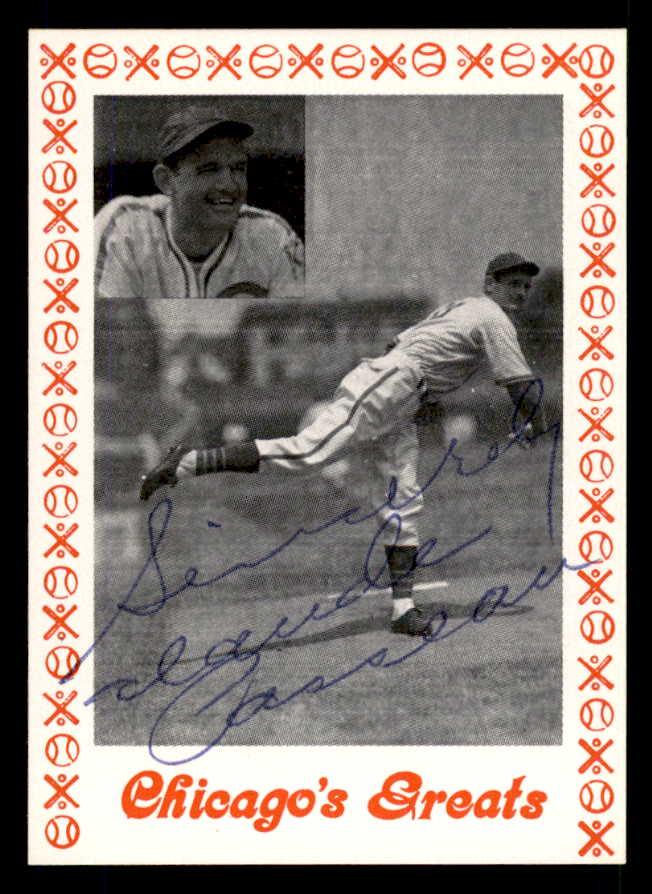 1976 Chicago Greats Claude Passeau Cubs Signed Autographed