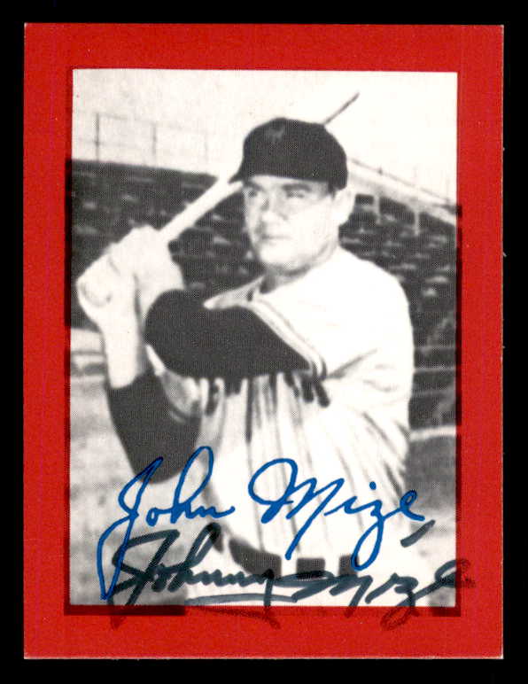 1977 Shakey's #00B Johnny Mize Giants Signed Autographed