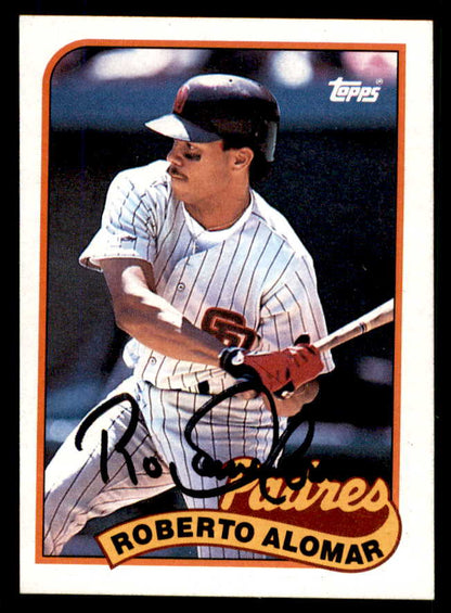 1989 Topps #206 Roberto Alomar Padres Signed Autographed