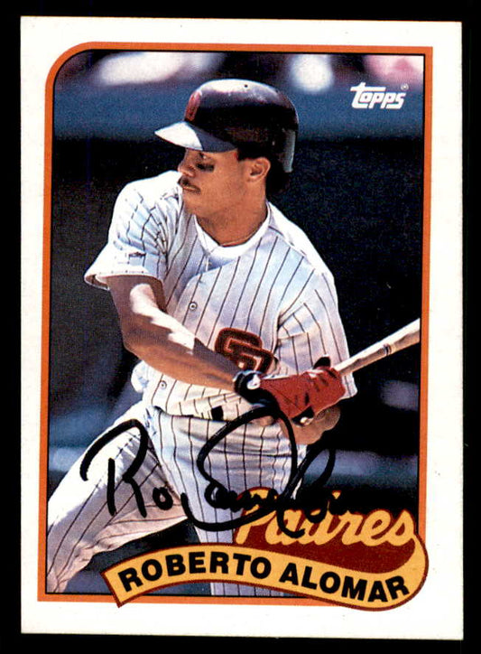 1989 Topps #206 Roberto Alomar Padres Signed Autographed