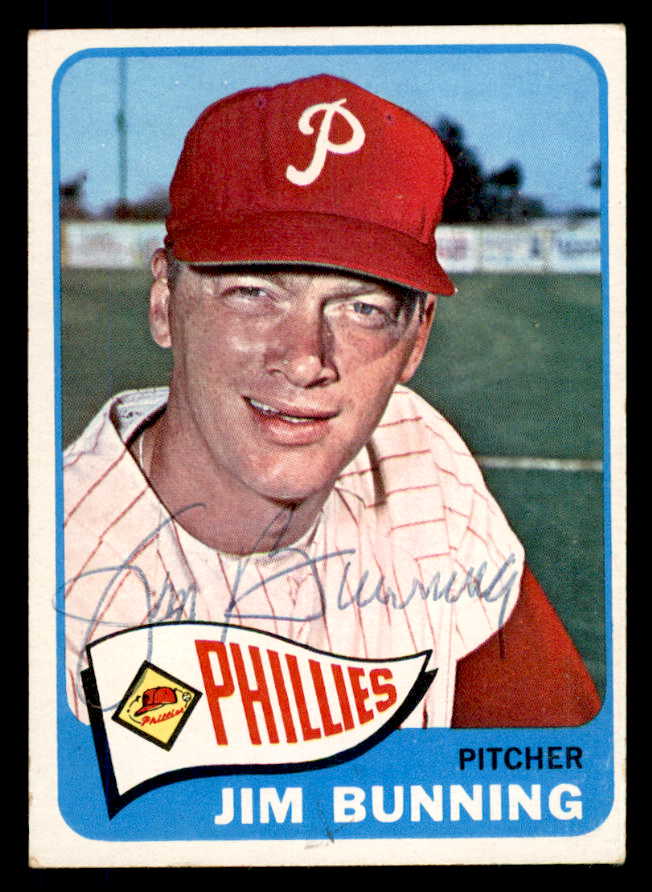 1965 Topps #020 Jim Bunning Phillies Signed Autographed