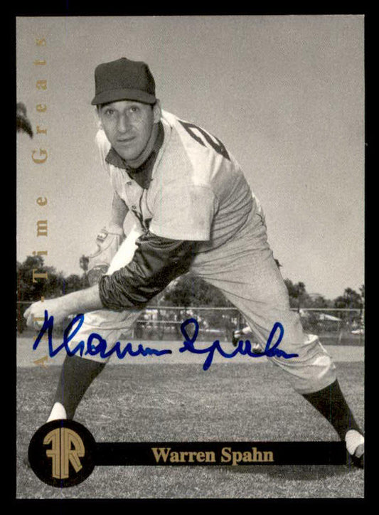 1996 Front Row #001 Warren Spahn Braves Signed Autographed