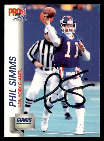 1992 Pro Set #595 Phil Simms Giants Signed Autographed