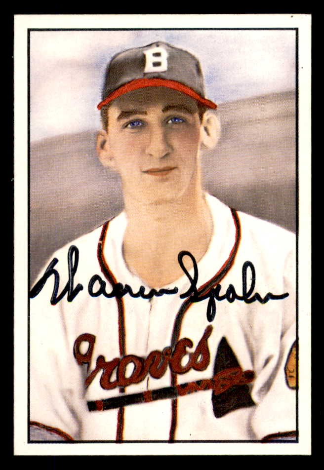 1982 Big League #030 Warren Spahn Braves Signed Autographed