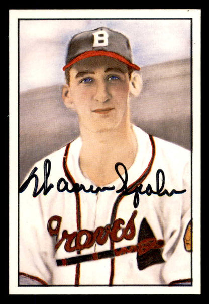 1982 Big League #030 Warren Spahn Braves Signed Autographed