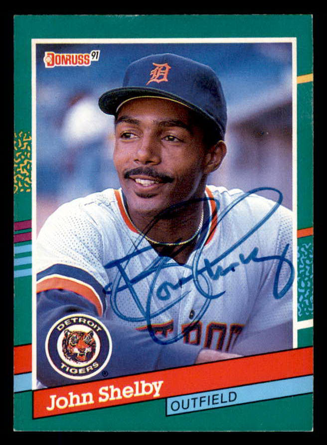 1991 Donruss #563 John Shelby Tigers Signed Autographed