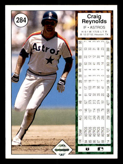 1989 Upper Deck #284 Craig Reynolds Astros Signed Autographed