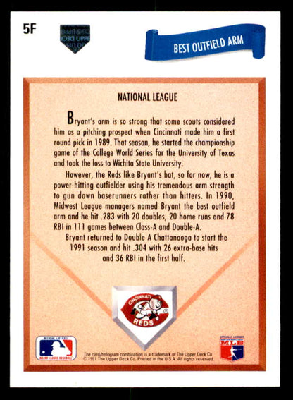 1991 Upper Deck #005F Scott Bryant Reds Signed Autographed