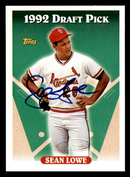 1993 Topps #191 Sean Lowe Cardinals Signed Autographed