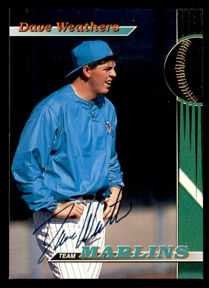 1993 Stadium Club #026 Dave Weathers Marlins Signed Autographed