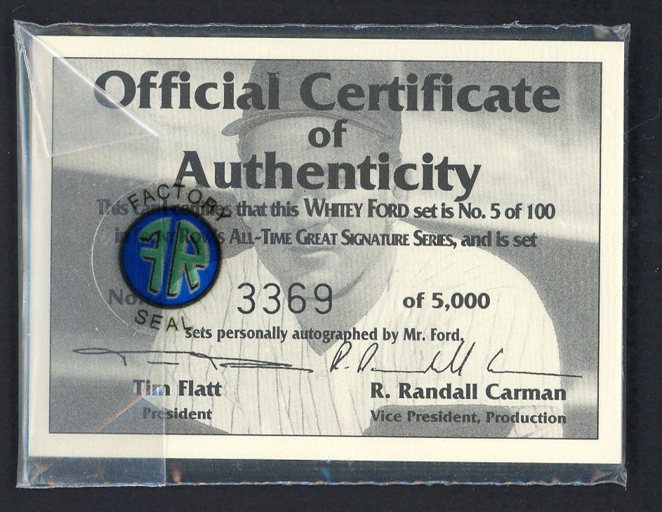 1992 Front Row Set Whitey Ford Yankees Signed Autographed