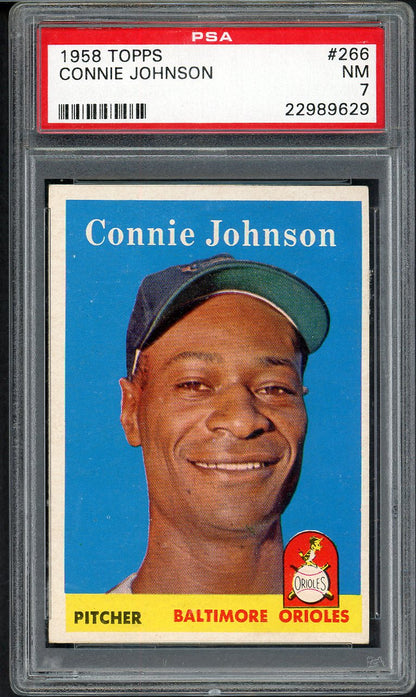 1958 Topps Baseball #266 Connie Johnson Orioles PSA 7 NM 546538
