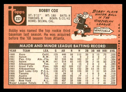 1969 Topps Baseball #237 Bobby Cox Yankees EX-MT 546727