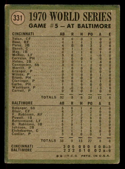 1971 Topps Baseball #331 World Series Game 5 Brooks Robinson VG-EX 546757