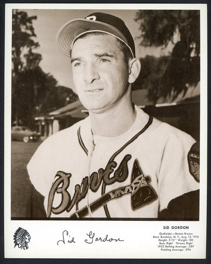 1953 Dixie Lid Premium Sid Gordon Braves EX-MT 546766