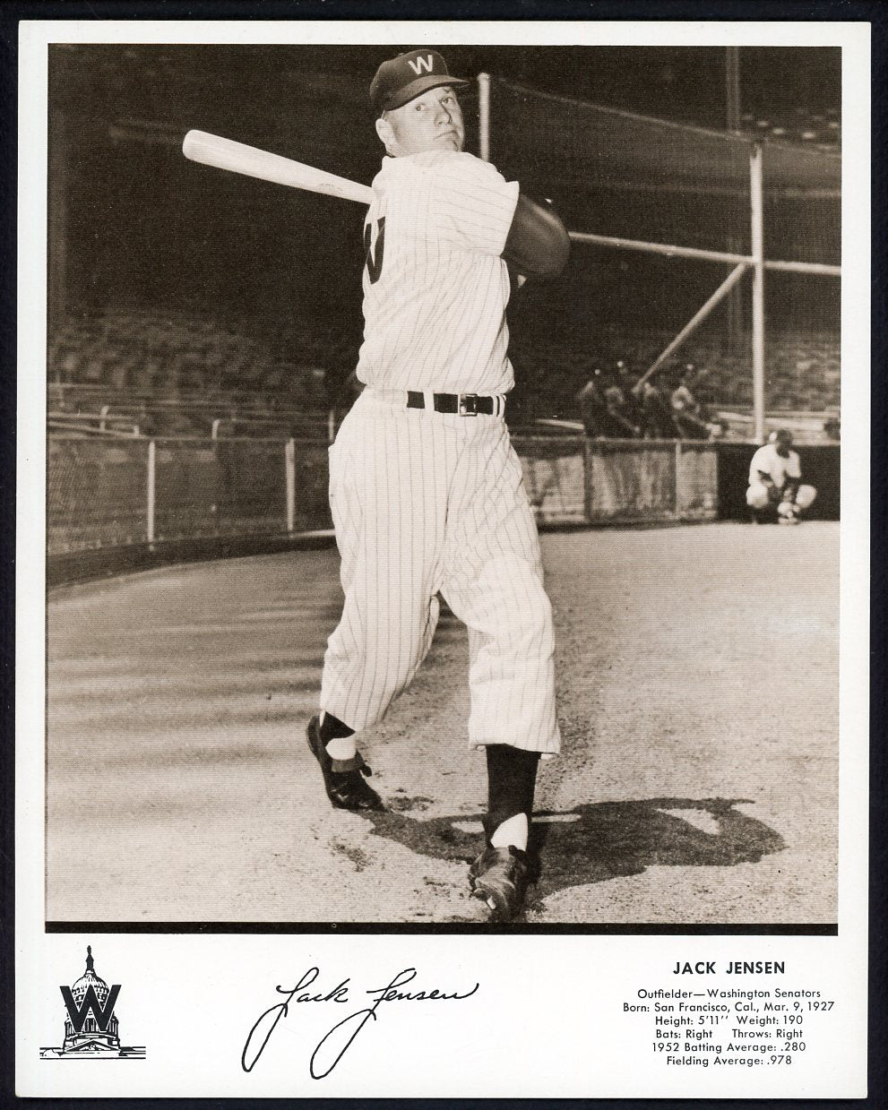 1953 Dixie Lid Premium Jackie Jensen Senators EX-MT 546768