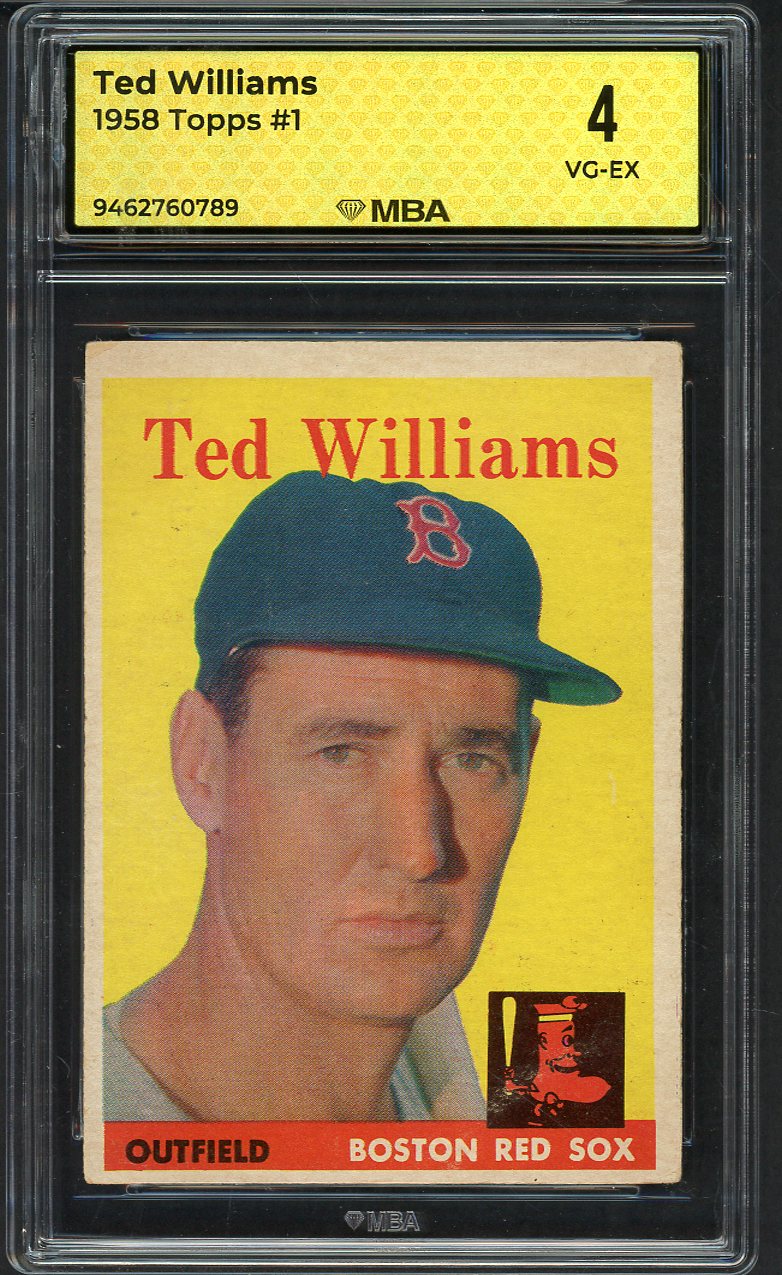 1958 Topps Baseball #001 Ted Williams Red Sox MBA 4 VG-EX 546802
