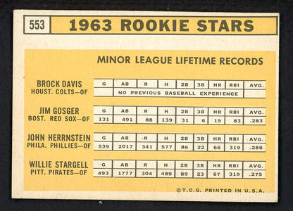 1963 Topps Baseball #553 Willie Stargell Pirates EX 546956