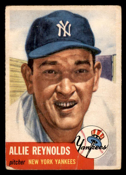 1953 Topps Baseball #141 Allie Reynolds Yankees Fair 546986