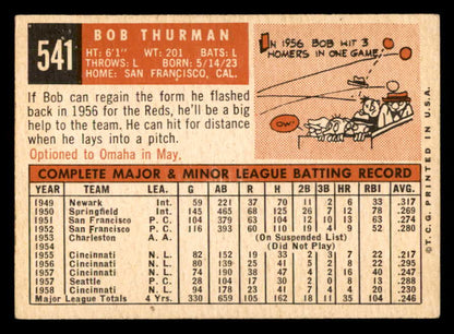 1959 Topps Baseball #541 Bob Thurman Reds VG-EX 547041