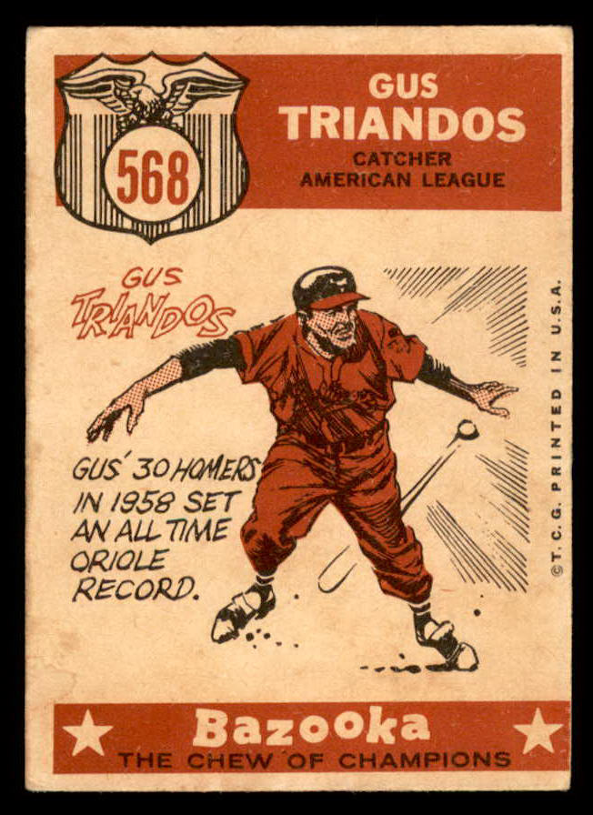 1959 Topps Baseball #568 Gus Triandos A.S. Orioles VG-EX 547060