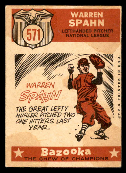 1959 Topps Baseball #571 Warren Spahn A.S. Braves VG-EX 547155
