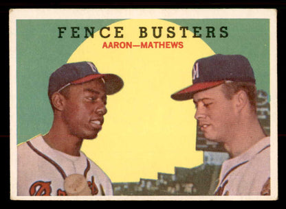 1959 Topps Baseball #212 Hank Aaron Eddie Mathews VG-EX 547169