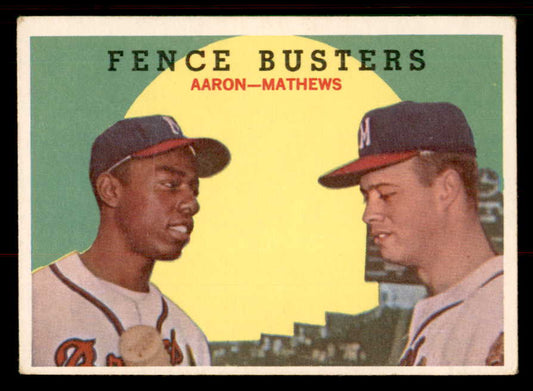 1959 Topps Baseball #212 Hank Aaron Eddie Mathews VG-EX 547169