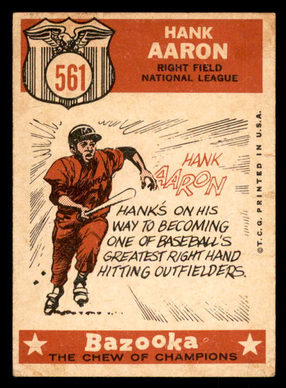 1959 Topps Baseball #561 Hank Aaron A.S. Braves VG-EX 547170