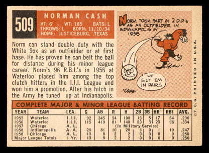 1959 Topps Baseball #509 Norm Cash White Sox EX 547172