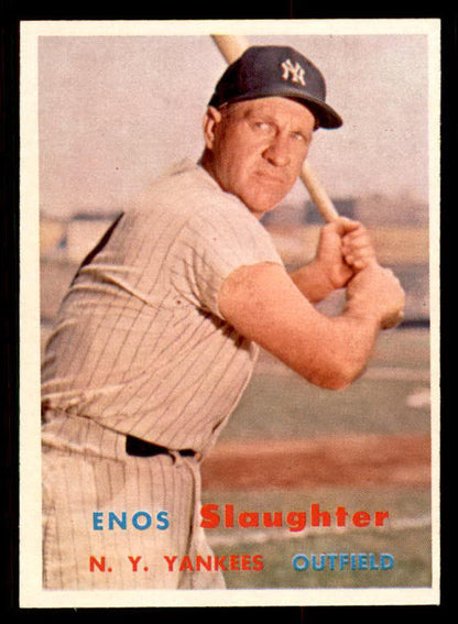 1957 Topps Baseball #215 Enos Slaughter Yankees EX-MT 547189