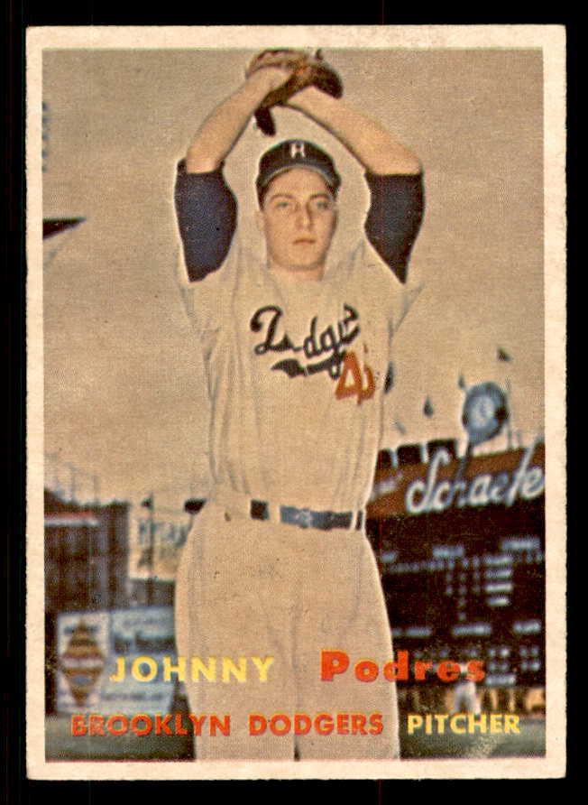 1957 Topps Baseball #277 Johnny Podres Dodgers EX+/EX-MT 547193