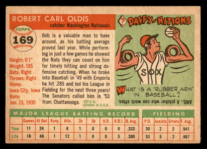 1955 Topps Baseball #169 Bob Oldis Senators EX 547249