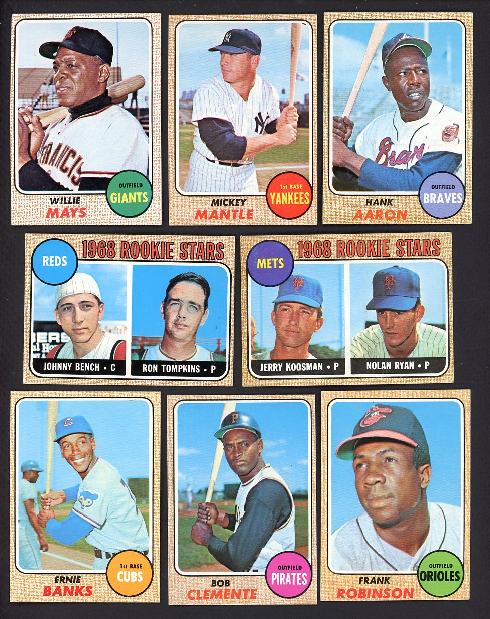 1968 Topps Baseball Complete Set EX-MT Ryan Bench Mantle 547345