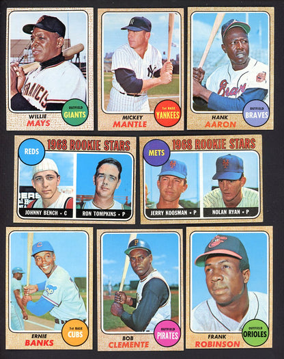 1968 Topps Baseball Complete Set EX-MT Ryan Bench Mantle 547345