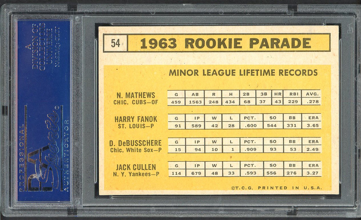 1963 Topps Baseball #054 Dave DeBusschere White Sox PSA 6 EX-MT 547506