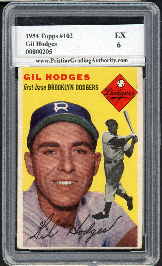 1954 Topps Baseball #102 Gil Hodges Dodgers PGA 5 EX 547580
