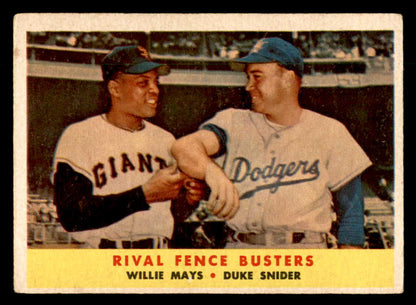 1958 Topps Baseball #436 Willie Mays Duke Snider VG-EX 547806