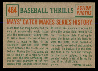 1959 Topps Baseball #464 Willie Mays IA Giants EX 547810