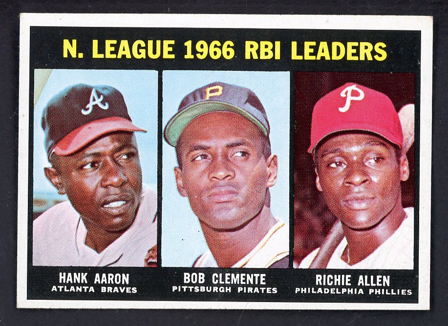 1967 Topps Baseball #242 N.L. RBI Leaders Aaron Clemente EX-MT 547860