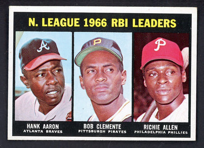 1967 Topps Baseball #242 N.L. RBI Leaders Aaron Clemente EX-MT 547860