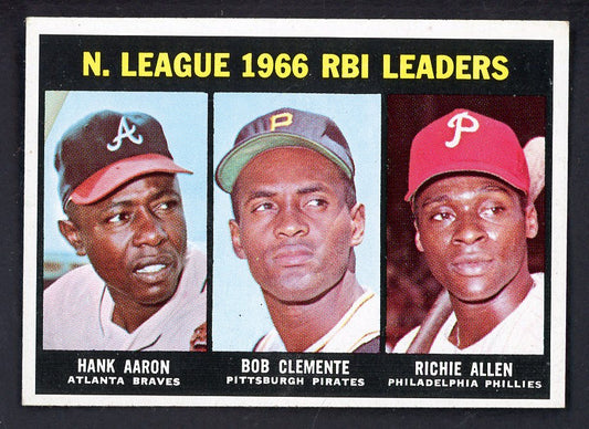 1967 Topps Baseball #242 N.L. RBI Leaders Aaron Clemente EX-MT 547860