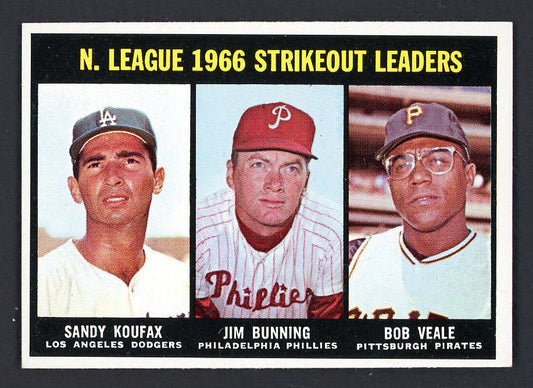 1967 Topps Baseball #238 N.L. Strike Out Leaders Sandy Koufax EX-MT 547874